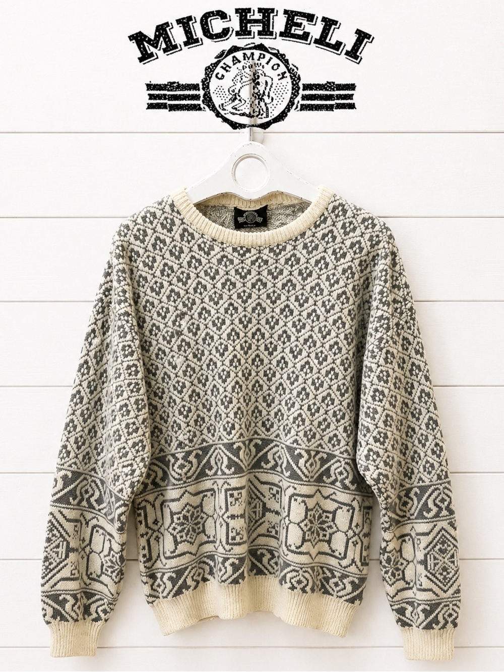 Micheli Vintage Nordic Knit Sweater – Estimated Size L/XL